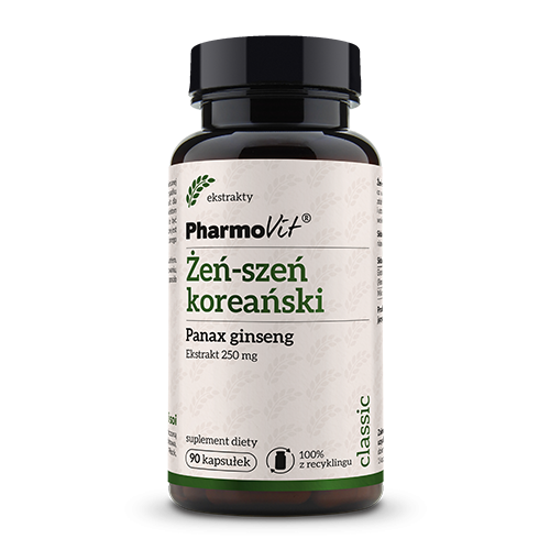 Żeń-szeń koreański Panax ginseng 250 mg 90 kaps | Classic Pharmovit