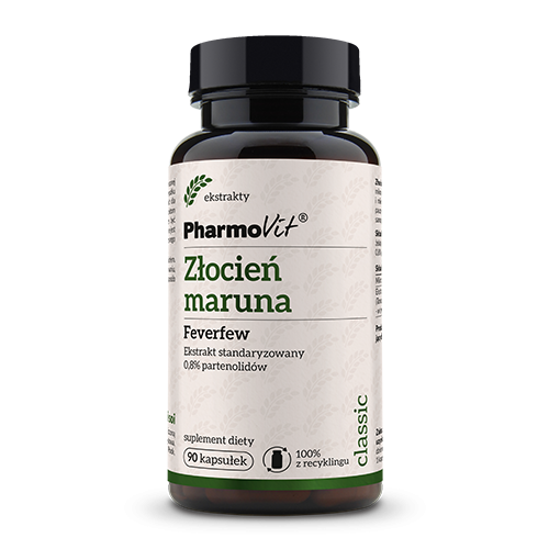 Złocień maruna Feverfew Ekstrakt standaryzowany 0,8% partenolidów 90 kaps | Classic Pharmovit