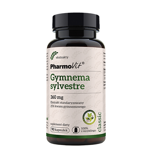 Gymnema sylvestre 360 mg Ekstrakt standaryzowany 25% kwasu gymnemowego 90 kaps | Pharmovit Gymnema sylvestre 360 mg Ekstrakt standaryzowany 25% kwasu gymnemowego 90 kaps | Pharmovit