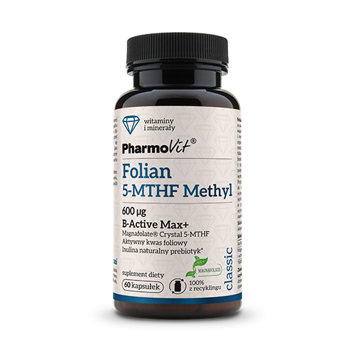 Folian 5-MTHF Methyl 600 ug B-Active Max+ 60 kaps | Classic Pharmovit