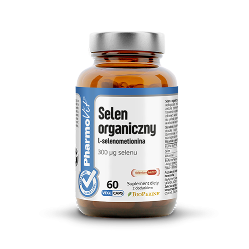 Selen organiczny L-selenometionina 300 µg 60 kaps Vcaps® | Clean label Pharmovit