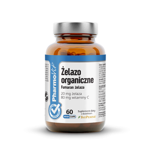 Żelazo organiczne 20 mg 60 kaps Vege | CL