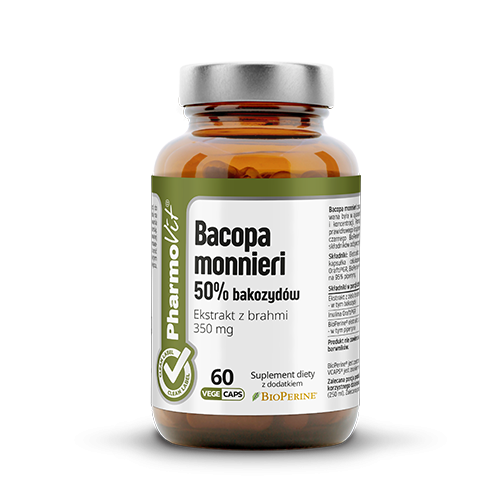 Bacopa monnieri 50% bakozydów 60 kaps Vcaps® | Clean label Pharmovit