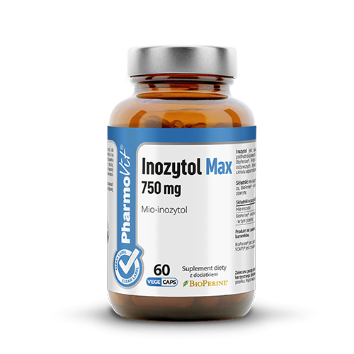 Inozytol Max 750 mg Mio-inozytol 60 kaps Vcaps® | Clean label Pharmovit